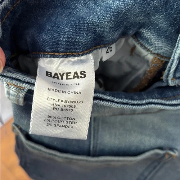 Bayeas High Waist Light Wash Wide Leg Jeans - Picture 7 of 7